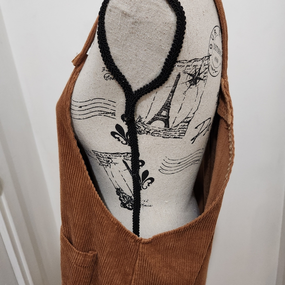 Chelsea & Violet Brown Corduroy Button-Down Dress. Size Medium. Overall Style - Picture 6 of 11